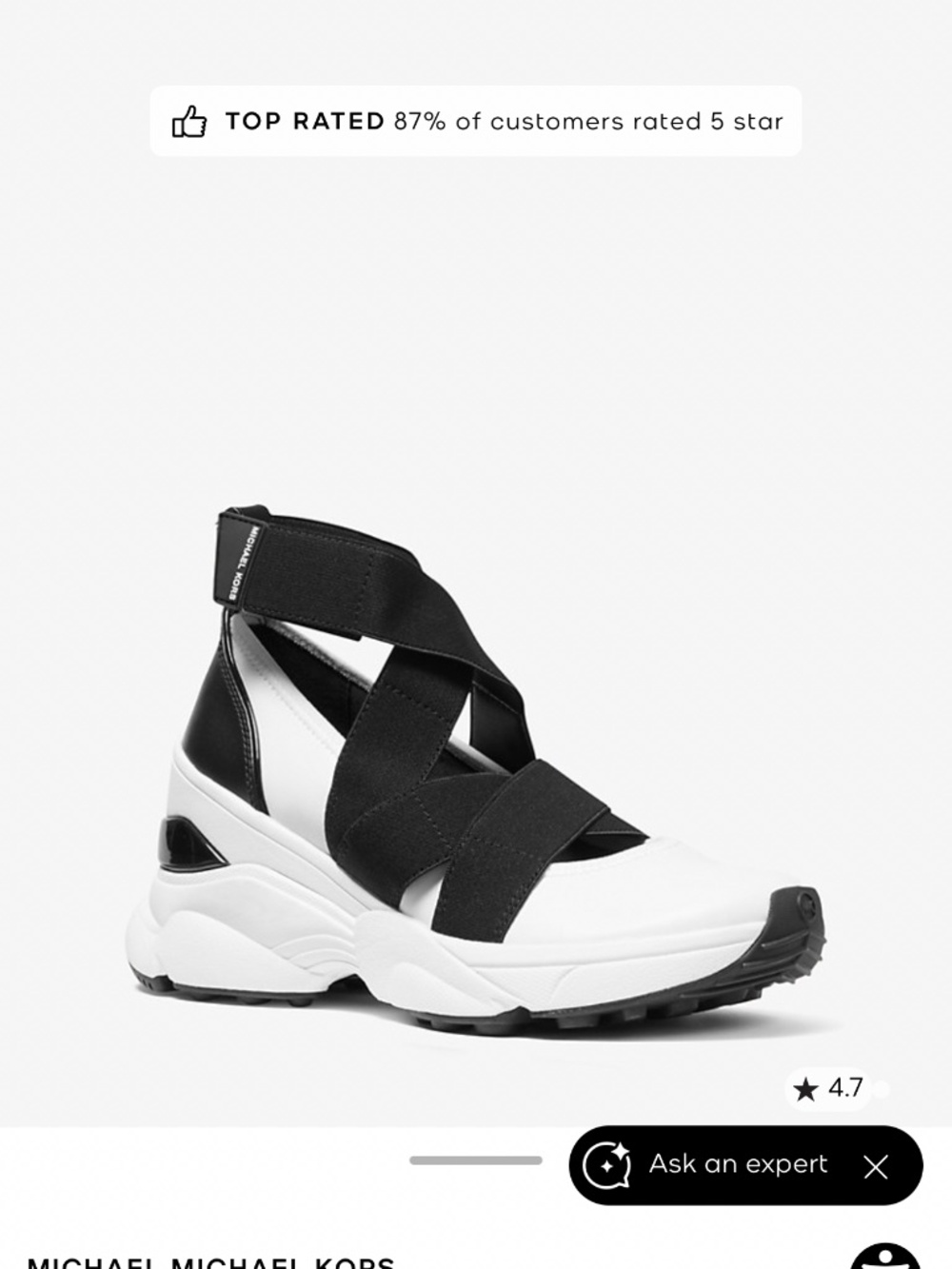 MICHAEL MICHAEL KORS Chessa Leather Trainer Black - Picture 5 of 5